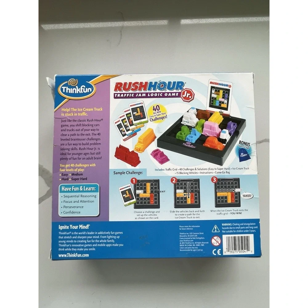 Rush Hour Jr. Traffic Jam Logic Game ThinkFun Puzzle Police Ice Cream Truck